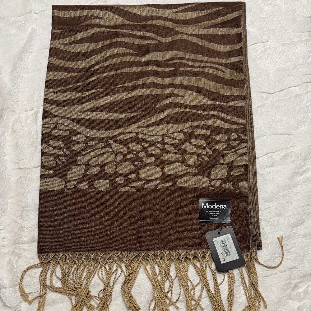 Modena Brown Animal Print Scarf/pashmina